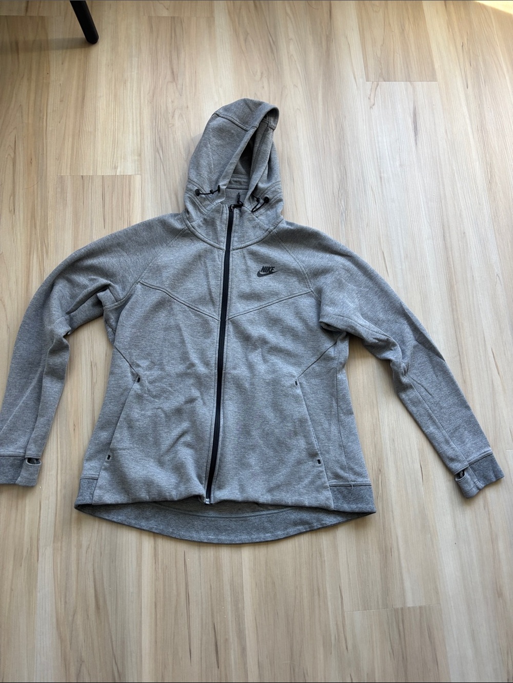 Nike Women's Light Gray Full-Zip Hooded Sweatshirt
